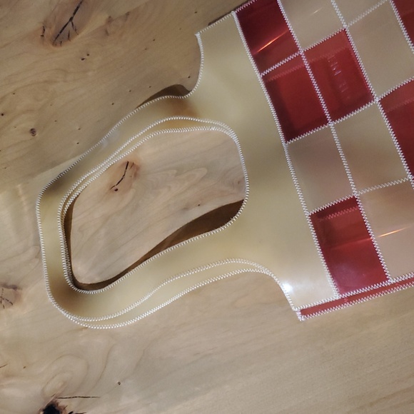 EUC Chanel Windowpane Tan & Raspberry Naked Bag - Picture 4 of 14